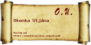 Okenka Uljána névjegykártya